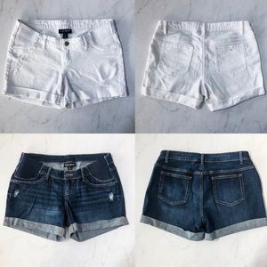 BUNDLE - 2 Pairs Of Indigo Blue Maternity Shorts